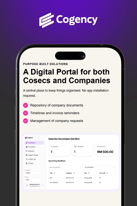 Cogency — digital portal for company secretaries and companies (opens in a new tab)